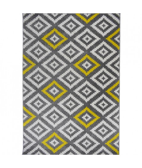 TAVLA Tapis de salon moderne - 120  x  160 cm - 100% polypropylene frisée - Jaune