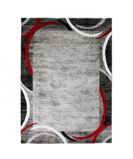 SUBWAY ENCADRE Tapis de salon en polypropylene - 120x170 cm - Rouge