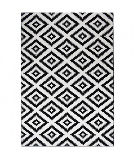 TAVLA Tapis de salon moderne - 160  x  230 cm - 100% polypropylene frisée - Noir