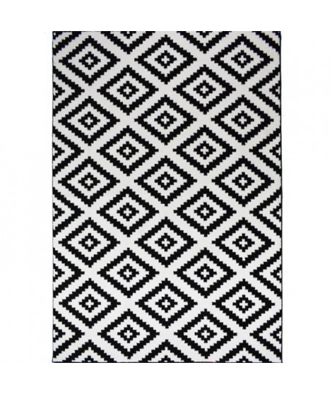 TAVLA Tapis de salon moderne - 160  x  230 cm - 100% polypropylene frisée - Noir