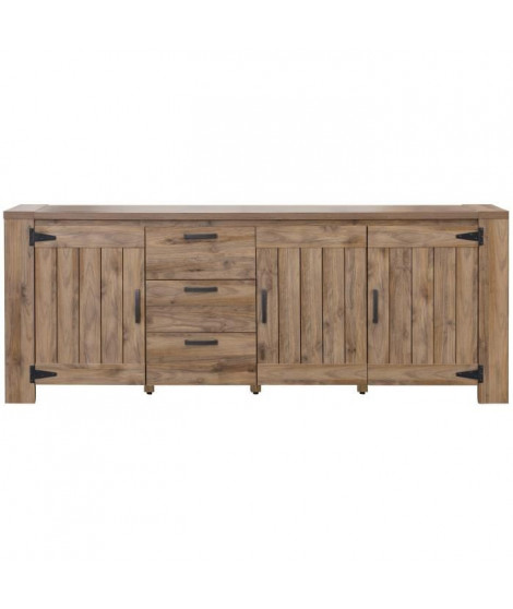 CAMPAGNE Enfilade classique décor ton bois - L 219,5 cm