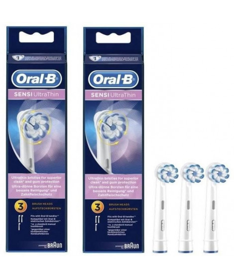 PACK: 2 x Oral-B Sensi Ultrathin Brossettes De Rechange Pour Brosse a Dents Électrique x3