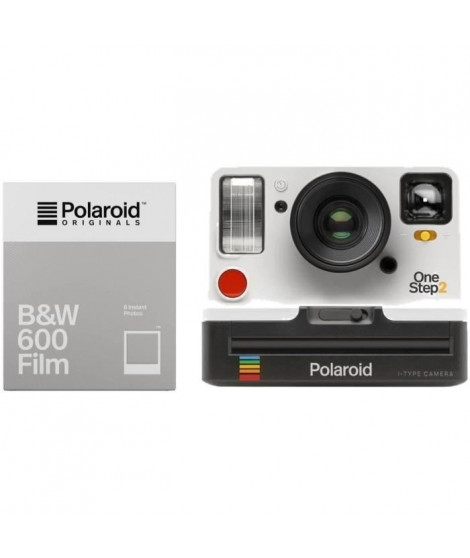 Polaroid OneStep2 - Avec Viseur - Appareil photo instantané - Blanc + 8 Films  Noir & Blanc