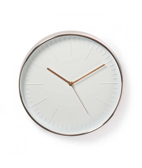 NEDIS Horloge murale circulaire - Ø 30 cm - Blanc et Or rose