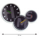 AUSTIN Horloge - Affichage déporté - 3 cadrans et 3 mouvements quartz - Noir