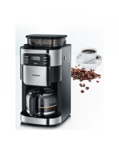 SEVERIN 4810 Cafetiere filtre avec broyeur intégré - Noir et inox - 1000W - 1,4 L