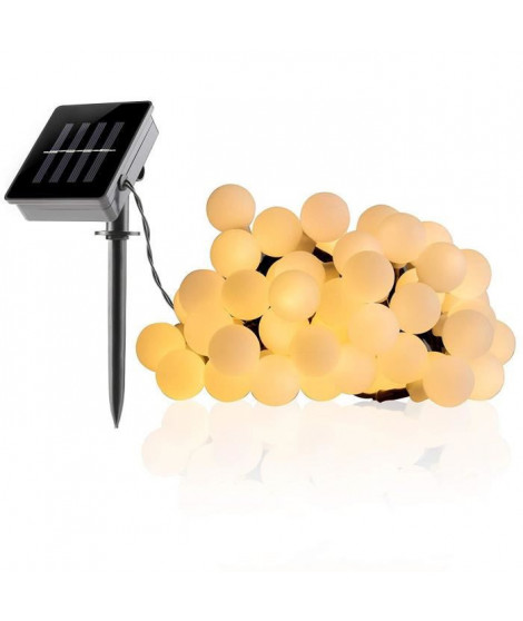 LUMI JARDIN Guirlande lumineuse a boule solaire Billy Solar - Lumiere blanc - 60 boules - 700 cm