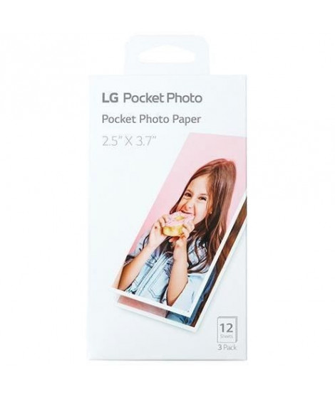LG PT3013 Papier photo pour LG POCKET PHOTO PC389 - 3 packs de 12