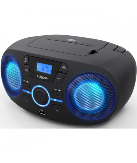 BIGBEN CD61NUSB LECTEUR CD/USB/RADIO portable avec effets lumineux - Noir