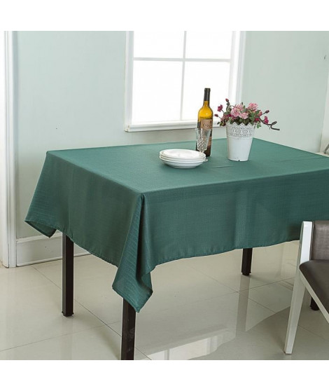 Nappe de table décorative rectangulaire uni effet tissé - 140x240cm - 100% polyester