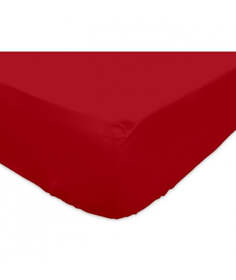 SOLEIL d'OCRE Drap housse 100% Coton 160x200 cm Rouge