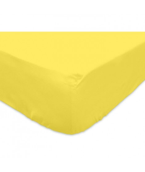 SOLEIL d'OCRE Drap housse 100% Coton 160x200 cm Jaune