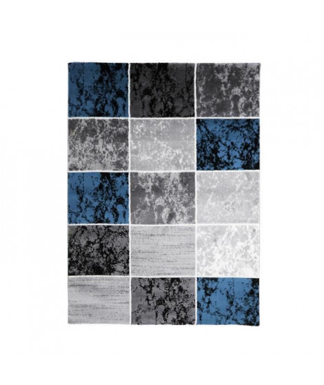 SUBWAY CUBE Tapis de salon en polypropylene - 120 x 170 cm -  Bleu