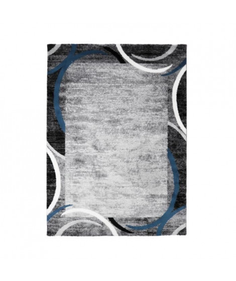SUBWAY ENCADRE Tapis de salon en polypropylene - 120 x 170 cm -  Bleu