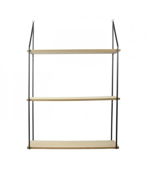 THE HOME DECO FACTORY Etagere murale échelle - 3 Plateaux - 87.5X18X60 cm -Beige/Noir