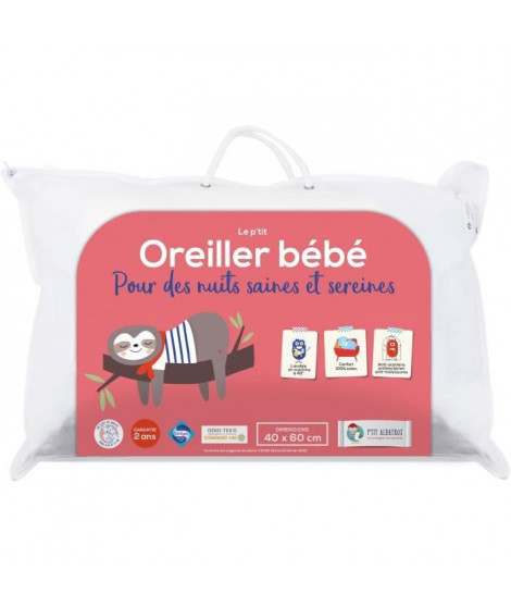 P'TIT ALBATROS Oreiller 100% coton - Bébé mixte - 40 x 60 cm