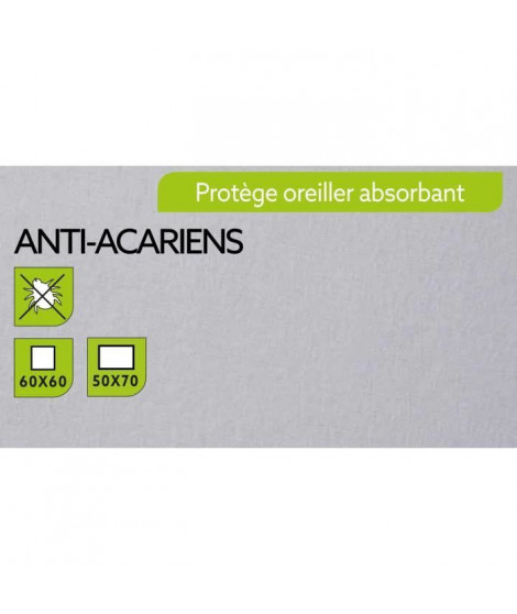TODAY Protege Oreiller Absorbant Anti-Acariens 60x60cm - 100% Coton