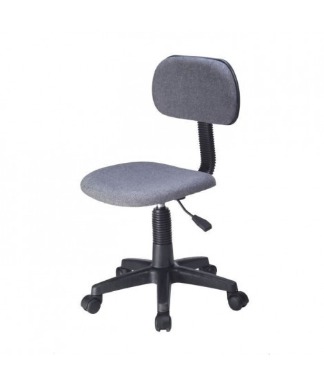 LAMPA Fauteuil de bureau - Réglable en hauteur 71 - 83 cm - Tissu gris