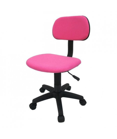 LAMPA Fauteuil de bureau - Réglable en hauteur 71 - 83 cm - Tissu rose