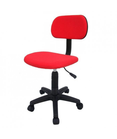 LAMPA Fauteuil de bureau - Réglable en hauteur 71 - 83 cm - Tissu rouge