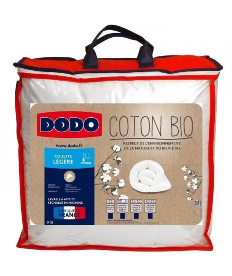 DODO Couette légere Coton Bio - 200 x 200 cm - Blanc