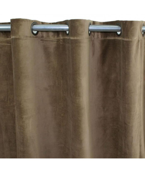 Rideau velours en coton - Taupe - 150 x 250 cm