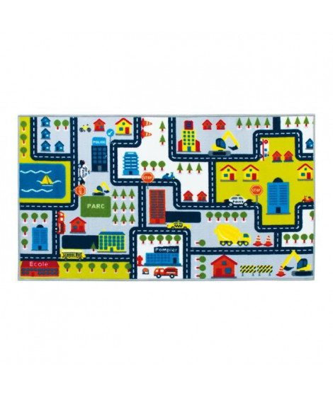 CIRCUIT Tapis enfant - 75 x 133 cm - Polyamide - Multicolore