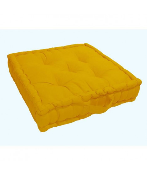 Coussin de sol Grand Format 100% Coton 60x60x15 cm MOUTARDE