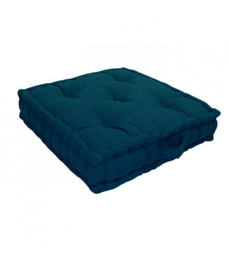 Coussin de sol Grand Format 100% Coton 60x60x15 cm BLEU CANARD