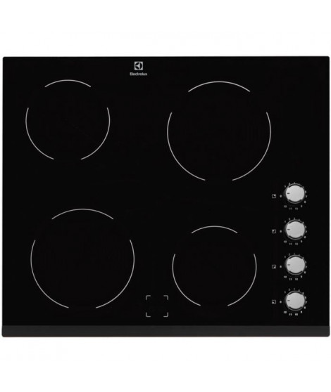 ELECTROLUX EHV6140FOK - Table de cuisson vitrocéramique - 4 foyers -6000W - L68 x l60cm - Revetement verre noir