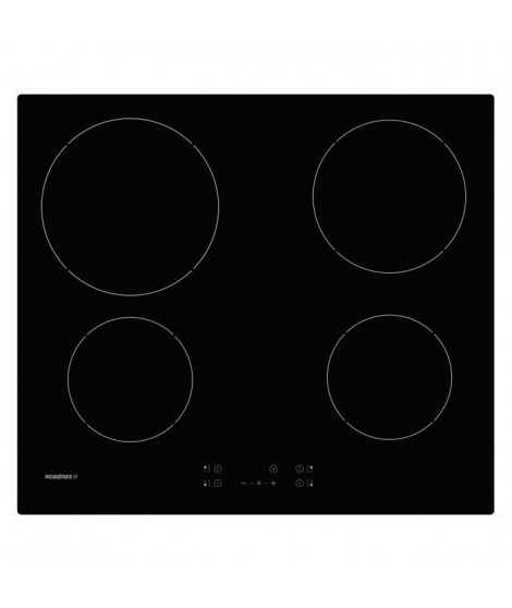 ROSIERES ROCTH64CT/1 Table vitrocéramique - 4 zones - 6500W - L 59 x P 25 cm - Noir