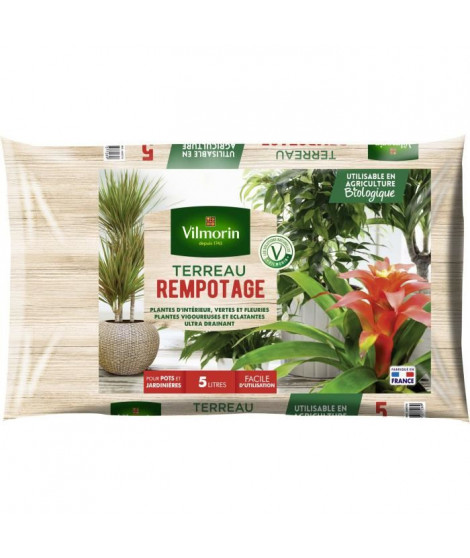 VILMORIN Terreau rempotage plante d'intérieur 5 L