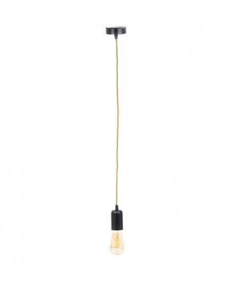 THE HOME DECO LIGHT Suspension LA12100 - Vintage - Noir mat alu cablé - Doré M8