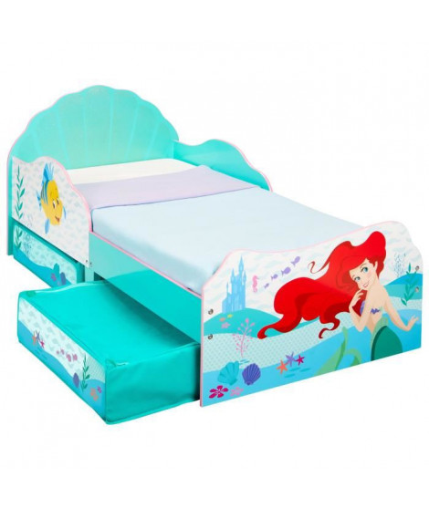 DISNEY PRINCESSES Ariel Lit enfant 70x140 cm avec espace de rangement sous le lit