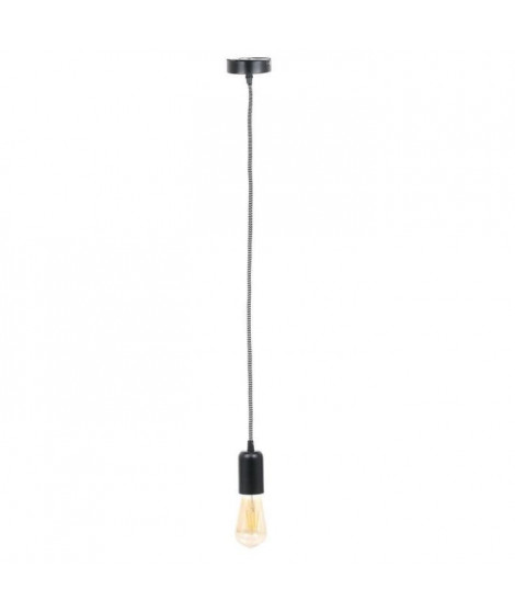 THE HOME DECO LIGHT Suspension LA12101 - Vintage - Noir alu cablé - Noir et blanc M8