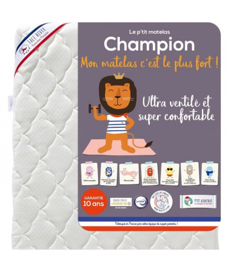 P'TIT ALBATROS Matelas ultra-ventilé Champion - Bébé mixte - 70 x 120 cm