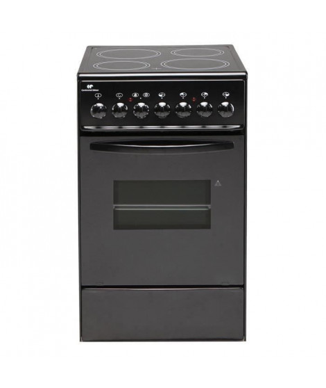 Continental Edison CVMC5060B - Cuisiniere table vitroceramique- 4 Foyers- 1700W- Four électrique-Catalyse-45,36L-A-L49X83cm-Noir