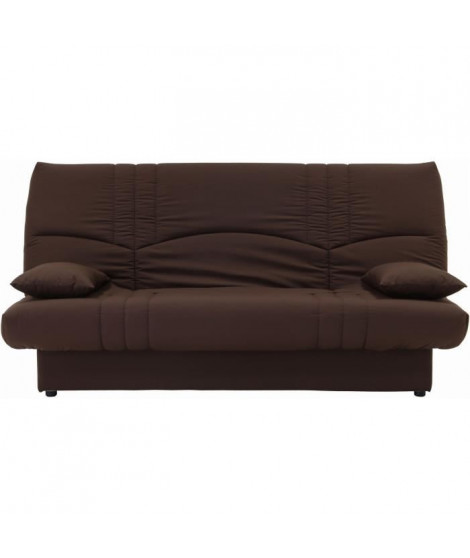 DREAM Banquette clic clac 3 places - Tissu chocolat - Slyle contemporain - L 190 x P 92 cm