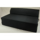 JUNE Chauffeuse 2 places - Tissu noir - Style contemporain - L 115 x P 75 cm