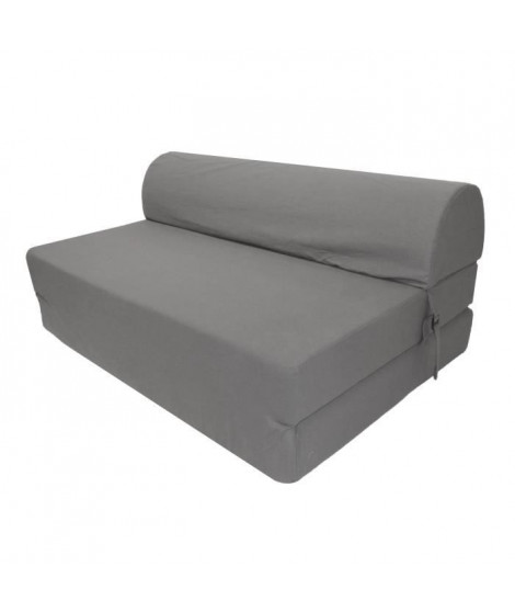 JUNE Chauffeuse 2 places - Tissu gris - Style contemporain - L 115 x P 75 cm