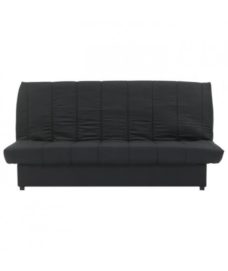 MILA Banquette clic clac 3 places - Tissu noir - Contemporain - L 190 x P92 cm