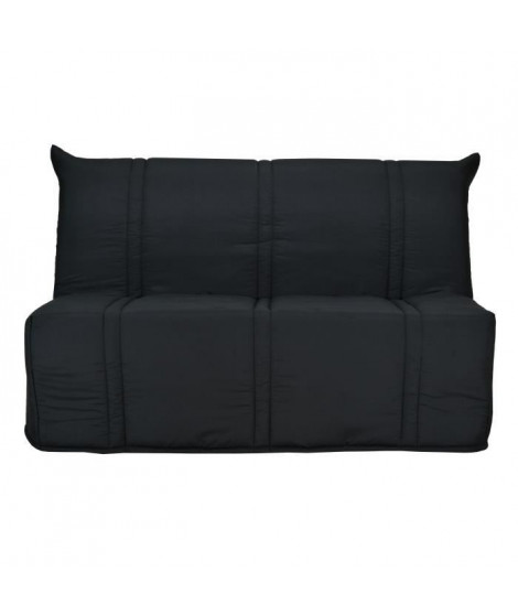 BULTEX Banquette BZ SANNA 140x190 cm 3 places - Tissu Noir - L 143 x P 101 x P 95 cm