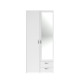 VARIA Armoire 2 portes miroir décor blanc - L 81 x P 51 x H 185 cm