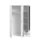 VARIA Armoire 3 portes miroir décor blanc - L 120 x P 51 x H 185  cm