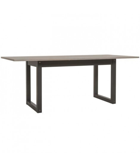 BROOKLYN Table manger extensible de 6 a 10 personnes style industriel décor chene et gris anthracite - L 160 / 200 x l 90 cm