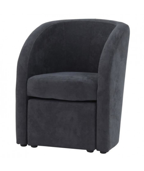 TED Fauteuil + pouf Soro gris anthracite