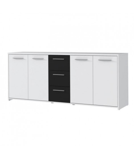 FINLANDEK Buffet bas PILVI contemporain blanc et noir mat - L 179 cm