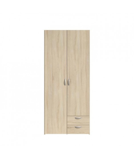 VARIA Armoire de chambre 2 portes décor chene L 81 cm