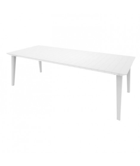 ALLIBERT JARDIN Table Lima 240 6-10 personnes avec allonge - Design contemporain - Blanc