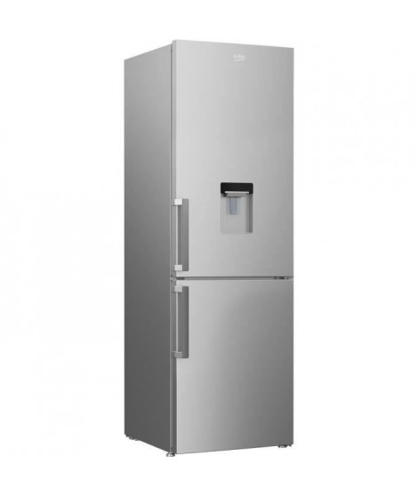 BEKO CRCSA295K21DS - Réfrigérateur congélateur bas - 295L (205L+ 90L) - Froid brassé - Classe A+ - L59,5 x H185,3cm - Silver